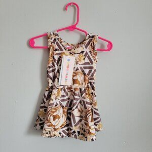 Dot Dot Smile Dress Baby Girl's 6-12mo Brown Floral Geo Twirl Tank NWT